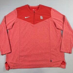St. Louis Cardinals Nike Pullover Mens XL Dri-FIT Game Time Performance 1/2 Zip